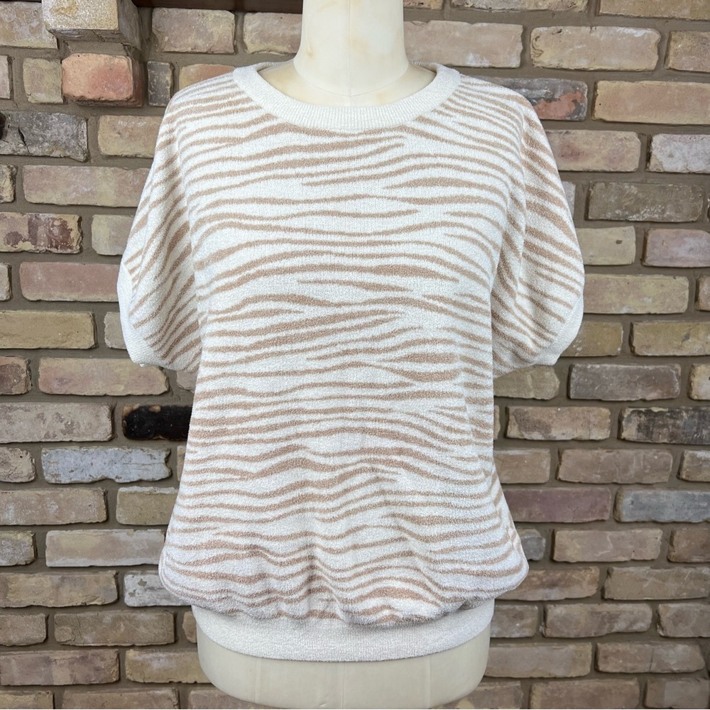 BAREFOOT DREAMS CozyChic ultra lite dolman pullover zebra pattern sweater
